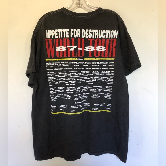 Guns N Roses Appetite For Destruction Tour 87- 88 Band T Shirt - Picture 3 of 4